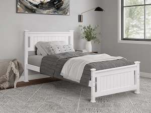 DAVRAZ Single Wooden Bed Frame - WHITE