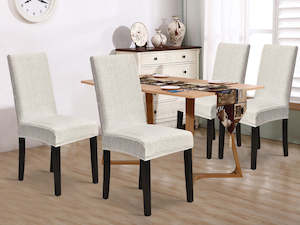 Furniture: Dining Chair Cover - Set of 4 - Light Grey