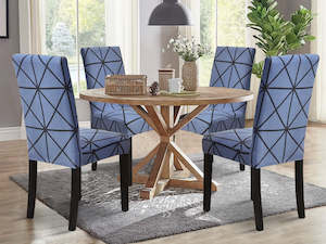 Furniture: Dining Chair Cover - Set of 4 - Grid