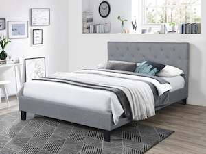 Furniture: Blane Double Bed - Grey