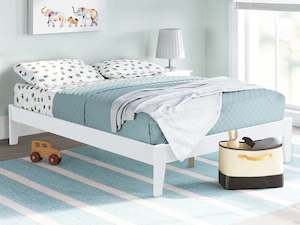 Meri Double Wooden Slat Bed Frame - White