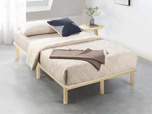 Furniture: Ohio King Single Wooden Bed Base - Natural