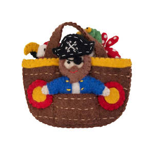 Gift: Felt - Pirate Ship Finger Puppet Play Bag