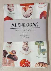 Gift: 100% Cotton Tea Towel - Mushrooms