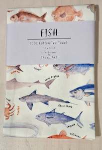 100% Cotton Tea Towel - Fish