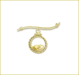 14kt Gold Flake Brooch