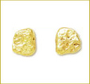 Jewellery: 14kt Nugget Studs