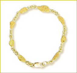 Jewellery: Natural Gold Nugget Bracelet