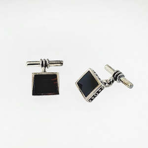 Sterling Silver Onyx Cufflinks