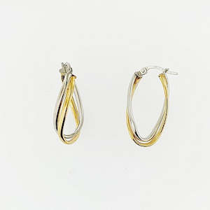 9ct Yellow & White Gold Earrings