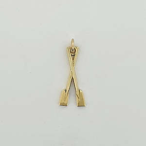 Rowing 9ct Yellow Gold Twin Blade Pendant