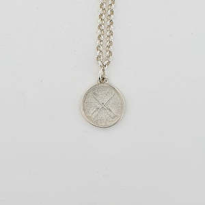 Rowing Sterling Silver Crossed Oar Disc Bracelet