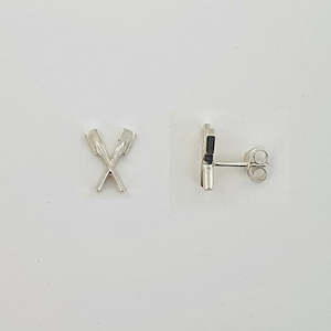 Rowing Sterling Silver Crossed Oar Earrings