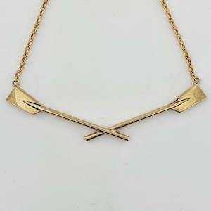 Rowing 9ct Yellow Gold Crossed Oars Necklace