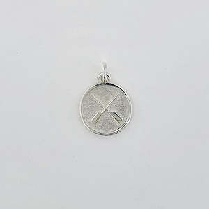 Rowing Sterling Silver Crossed Oar Disc