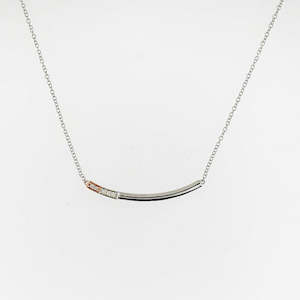 Diamond 9ct White and Rose Gold Necklace