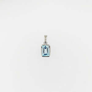 Blue Topaz Sterling Silver Pendant