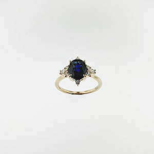 Gold smithing: Sapphire & Diamond 9ct Gold Ring