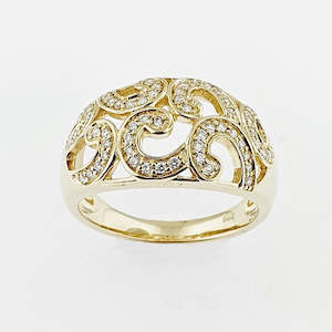 Diamond 9ct Yellow Gold Ring