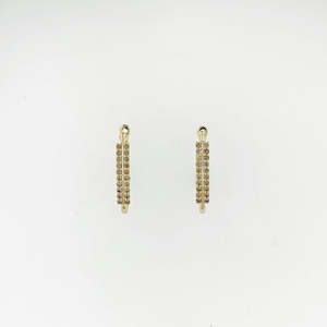 Champagne Diamond 9ct Yellow Gold Earrings