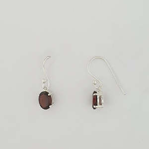 Garnet Sterling Silver Earrings