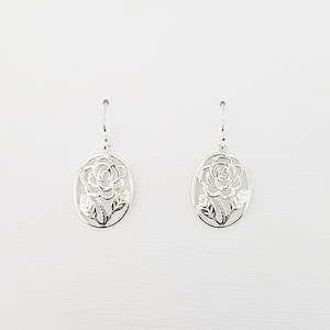 Sterling Silver Rose Earrings