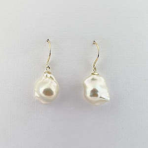 Freshwater Pearl Baroque 9ct Gold Earrings