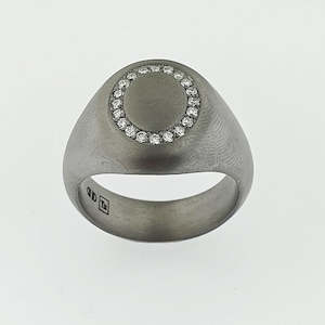 Tantalum & Lab Grown Diamond Ring