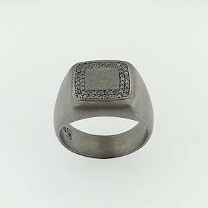 Tantalum & Black Diamond Ring