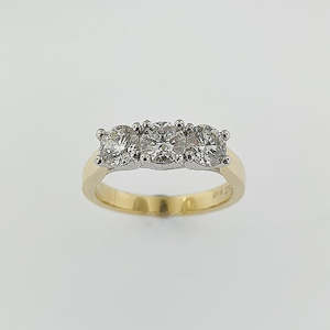 Diamond 18ct Gold & Platinum Three Stone Ring