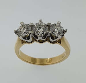 Diamond 18ct Gold & Platinum Three Stone Ring