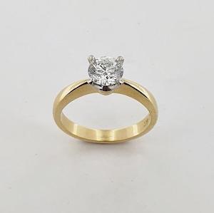 Diamond 18ct Gold & Platinum Solitaire Ring