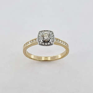 Gold smithing: Diamond 9ct Gold Halo Ring