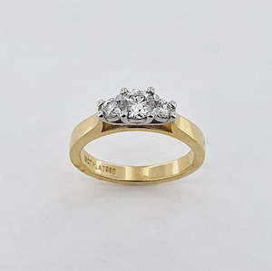 Diamond 18ct Gold & Platinum Three Stone Ring