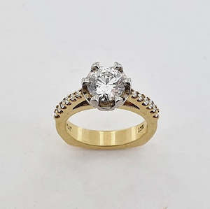 Diamond 18ct Gold & Platinum Solitaire Ring