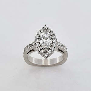 Diamond Platinum Halo Ring