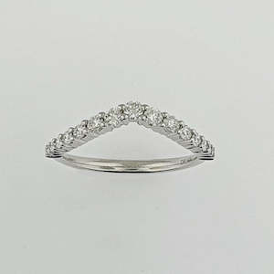 Diamond 18ct White Gold Curved Ring