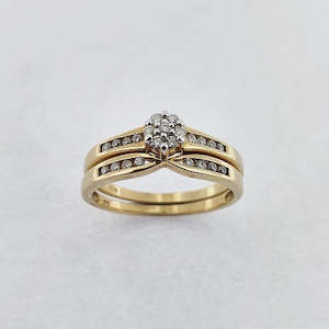 Diamond 9ct Gold Wedding Set