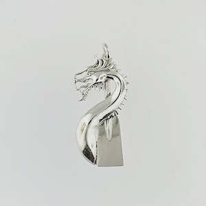 Paddling Sterling Silver Dragon Pendant