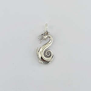 Paddling Sterling Silver Dragon Charm