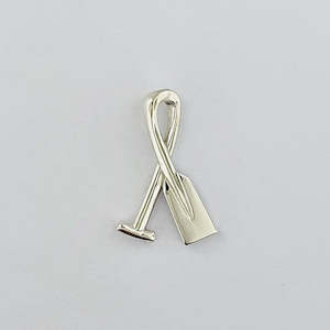 Paddling Sterling Silver Ribbon Paddle Pendant