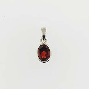 Garnet Sterling Silver Pendant