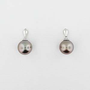 South Sea Pearl & Diamond 18ct Gold Earrings