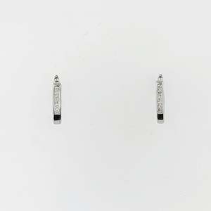 Diamond 9ct White Gold Huggie Earrings