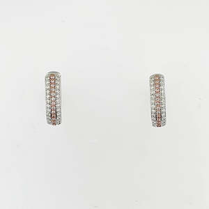 Gold smithing: Diamond 9ct Rose & White Gold Earrings