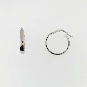 9ct White Gold Hoop Earrings