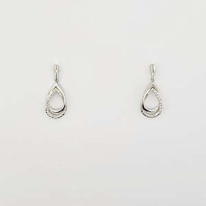 Diamond 9ct White Gold Drop Earrings