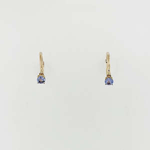 Tanzanite 9ct Yellow Gold Earrings