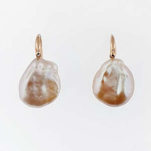 Freshwater Pearl Baroque 9ct Rose Gold Earrings