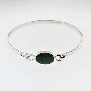 Sterling Silver & Jade Bangle